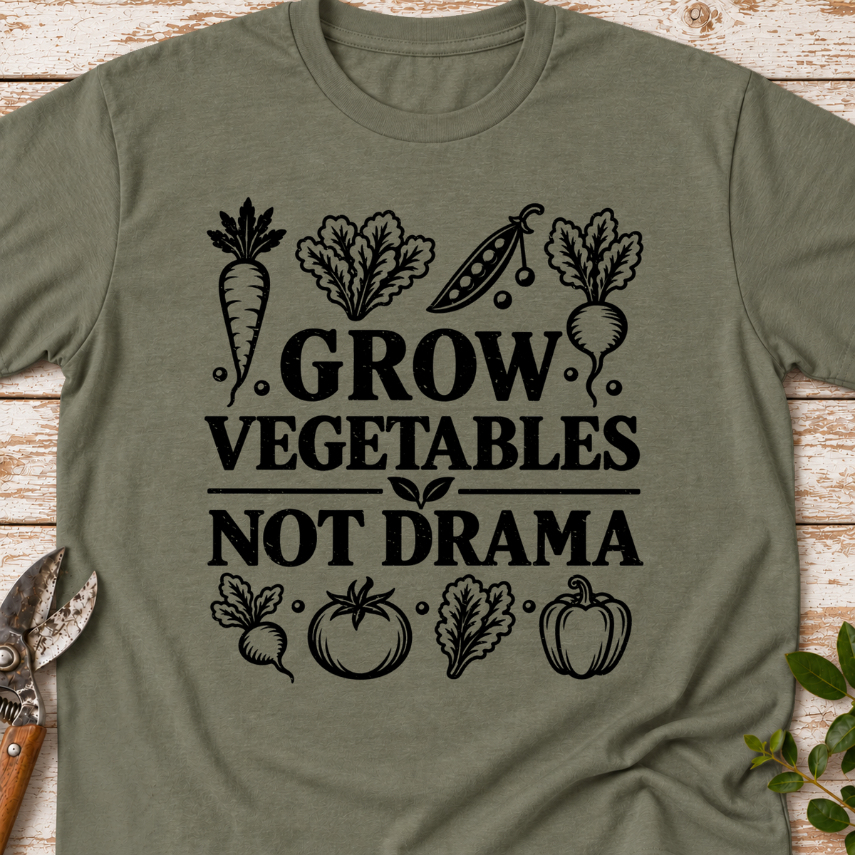 T‑Shirt "Vegetables Not Drama"