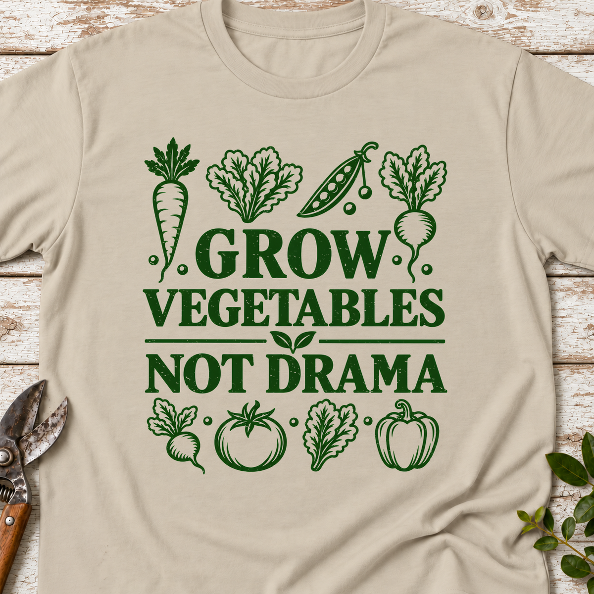 T‑Shirt "Vegetables Not Drama"